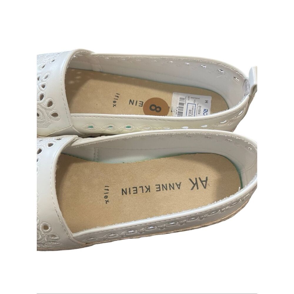 Anne Klein Womens White Laser-Cut Iflex Espadrille Perforated Flat Shoes Size 8 - Picture 7 of 8
